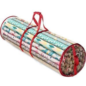 ZOBER Round Christmas Gift Wrapping Paper Organizer Storage 40", Fits 25 Rolls